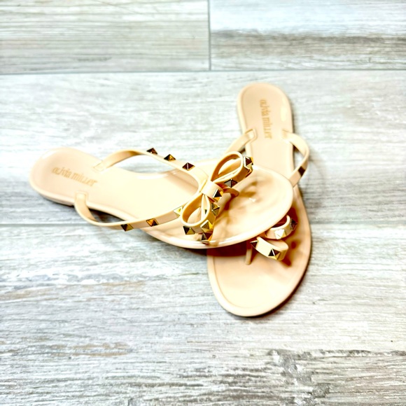 Olivia Miller Shoes - OLIVIA MILLER Rock Studded Flip Flops Size 9